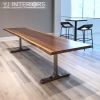 Live Edge Black Walnut T Table | Communal Table in Tables by YJ Interiors | Toronto in Toronto. Item composed of walnut and steel in mid century modern or eclectic & maximalism style