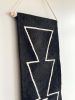 Mut Handwoven Wool Tapestry – Black & Cream Geometric | Wall Hangings by Mumo Toronto. Item made of fabric works with boho & contemporary style