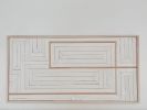 Tonal White Lines 2x4 | Decorative Objects by Aleksandra Zee. Item composed of wood in minimalism or contemporary style