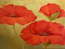 "A Dance of Poppies" Original Acrylic Painting on canvas | Drawing in Paintings by Marina Saba Fine Art. Item made of canvas works with contemporary & modern style