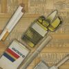 Nicotine Dreams | Mixed Media by Glen Gauthier. Item composed of paper in mid century modern or contemporary style