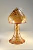 Gold Luster Ruby Decoration Wave | Table Lamp in Lamps by Rick Strini. STRINI ART GLASS. Item made of glass