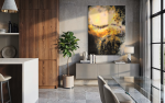 Côte d'Azur Stone - Limited Edition Abstract Art | Prints in Paintings by ZYŪMIN. Item made of wood with canvas works with mid century modern & contemporary style