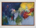 Rhapsody Blue XIII | Oil And Acrylic Painting in Paintings by Elisa Gomez Art. Item composed of canvas in contemporary or eclectic & maximalism style
