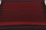 Vintage Sofreh Persian Kilim, Square Rug in Deep Red Open | Area Rug in Rugs by Rug and Kilim