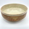 Ceramic Serving Bowl Centerpiece Bowl with decorative Sides | Dinnerware by BRIDGES POTTERY. Item composed of stoneware