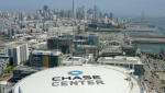 Chase Center Rooftop Letters | Signage by Jones Sign Company. Item composed of steel