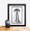 Jellyfish - pen sketch | Drawings by Melissa Patel. Item made of paper