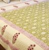 Green Ditsy - Poppies Quilt | Linens & Bedding by Jaipur Bloc House. Item composed of cotton