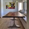 Live Edge Walnut Thea Table | Dining Table in Tables by YJ Interiors. Item made of walnut & brass compatible with mid century modern and contemporary style