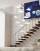 Emily V10 Pendant Light – White Semi-Matte | Chandeliers by MOSS Objects. Item composed of oak wood and steel in contemporary or modern style