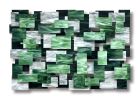 "Viridian" Glass and Metal Wall Sculpture | Wall Hangings by Karo Studios. Item composed of metal and glass
