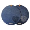 Modern Felt Navy blue round placemats. Set of 2 | Tableware by DecoMundo Home. Item composed of fabric and aluminum in minimalism or coastal style