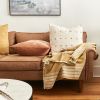 Reyti Ochre Organic Cotton Handloom Throw | Linens & Bedding by Studio Variously. Item made of cotton