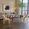 Ted Crystal – Glass & Mahogany Living Room Table | Dining Table in Tables by GREYGE. Item composed of wood and glass in contemporary or modern style