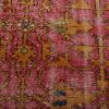 Vintage Mid-Century Pink And Gold Geometric Wool Rug, Black | Area Rug in Rugs by Rug and Kilim