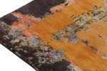 Rug & Kilim’s Modern Abstract Runner in Blue with Gold | Area Rug in Rugs by Rug and Kilim