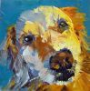 Nala and Sophie | Oil And Acrylic Painting in Paintings by Ann Gorbett Palette Knife Paintings. Item made of canvas