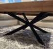 The Harper Steel Coffee Table | Tables by Lumber2Love. Item made of oak wood with steel works with mid century modern & contemporary style
