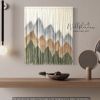 SIERRA SAGE Grey Tan Sage Green Textile Wall Tapestry | Macrame Wall Hanging in Wall Hangings by Wallflowers Hanging Art. Item composed of oak wood and wool in boho or country & farmhouse style