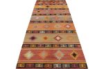 Vintage Orange and Purple Multicolor Wool Kilim Rug 12811 | Area Rug in Rugs by Rug and Kilim