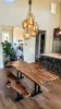 Live Edge Dining Table & Bench, Black Cherry Wood | Tables by Lumberlust Designs. Item composed of wood & steel