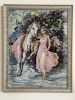 Framed Woman Walking Horse Aquarella Needlepoint | Embroidery in Wall Hangings by Hiraeth Ceramics. Item composed of wood and cotton in contemporary or country & farmhouse style