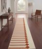 Handwoven Woolen Runner Rug | Rugs by Evergreen Carpets. Item composed of wool in boho or minimalism style