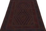 Vintage Tribal Rug with Red, Orange & Blue Geometric Pattern | Area Rug in Rugs by Rug and Kilim