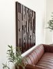 Masie | Chocolate Maroon Enameled Sculptural Art | Mixed Media by Blank Space Studios. Item made of oak wood works with mid century modern & contemporary style