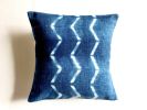Hand dyed indigo decorative pillow | Pillows by KRUPA PARANJAPE | Bay Area Made x Wescover 2019 Design Showcase in Alameda. Item made of fabric works with contemporary style
