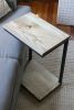 Hackberry Floor Shelf Modern C Side Table (in stock) | Tables by Hazel Oak Farms. Item made of walnut with steel