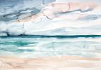 Tide No. 19 : Original Watercolor Painting | Paintings by Elizabeth Becker. Item composed of paper in boho or minimalism style