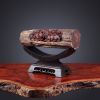 Imperial Crimson-Gold Wood Pixiu Desktop Wealth Guardian | Sculptures by Dynasty Artisan. Item made of wood compatible with contemporary and eclectic & maximalism style