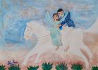 Mexico's fairytale | Oil And Acrylic Painting in Paintings by Elena Parau. Item composed of paper in boho or minimalism style