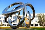 Triple Infinity Curve | Public Sculptures by Wenqin CHEN | Triple Infinty Curve in Irving. Item made of steel