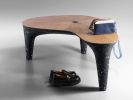 Black Stone & Oak Bench - Ma Series in Bio Concrete | Benches & Ottomans by Donatas Žukauskas. Item made of oak wood & concrete compatible with minimalism and contemporary style