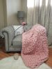 50"×50" Merino wool blanket | Linens & Bedding by Knit Like A Boss. Item composed of fabric