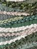 Long Wool Tapestry | Fiber Art "Serenity in Green" | Wall Hangings by Tissage Sauvage. Item made of wood & cotton compatible with boho and country & farmhouse style