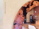 Eye-Catching Round Cherry Burl Wall Mirror - 30” | Decorative Objects by thomas weber. Item composed of wood and glass in boho or country & farmhouse style