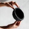 Medium Treasure Bowl in Textured Black Concrete & Brass | Decorative Bowl in Decorative Objects by Carolyn Powers Designs. Item made of brass & concrete compatible with minimalism and contemporary style