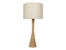 Hand Turned Oak Table Lamp | Lamps by ColombeFurniture. Item made of oak wood with linen