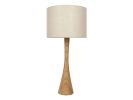 Hand Turned Oak Table Lamp | Lamps by ColombeFurniture. Item made of oak wood with linen