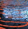 Ripple Effect - community assisted tile mosaic mural | Art & Wall Decor by Rochelle Rose Schueler - Wild Rose Artworks LLC | The Box Factory, Bend, Oregon, Mill Quarter, Est 1916 in Bend