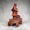 Terracotta Ship On Wheels Fantasy Sculpture | Public Sculptures by RailroadWare Lighting Hardware & Gifts. Item made of ceramic works with contemporary style