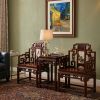 Legacy Imperial Ming Official Armchair Trio Set with Marble | Chairs by Dynasty Artisan. Item made of wood compatible with contemporary and eclectic & maximalism style