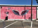 “Fly Away” Angel Wings & Balloons | Street Murals by Sheri Johnson-Lopez. Item made of synthetic