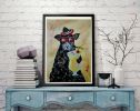 La oveja negra disfrutando | Oil And Acrylic Painting in Paintings by Elena Parau. Item made of paper works with contemporary & country & farmhouse style