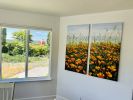 Poetic Poppies | Oil And Acrylic Painting in Paintings by Lisa Elley ART. Item composed of canvas compatible with contemporary style