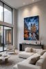 Hand-Painted Paris Notre Dame Impasto Oil Art | Oil And Acrylic Painting in Paintings by Dynasty Artisan. Item composed of linen compatible with contemporary and eclectic & maximalism style